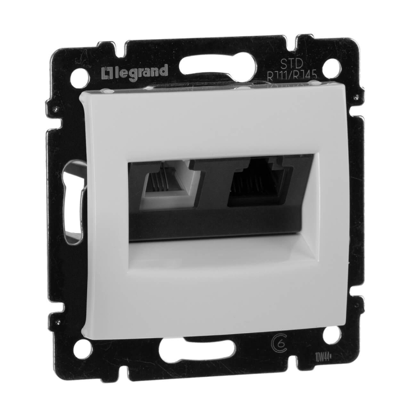 Розетка комбинированная RJ11+RJ45 Legrand Valena 6 кат UTP на винтах белая 770080 в Санкт-Петербурге