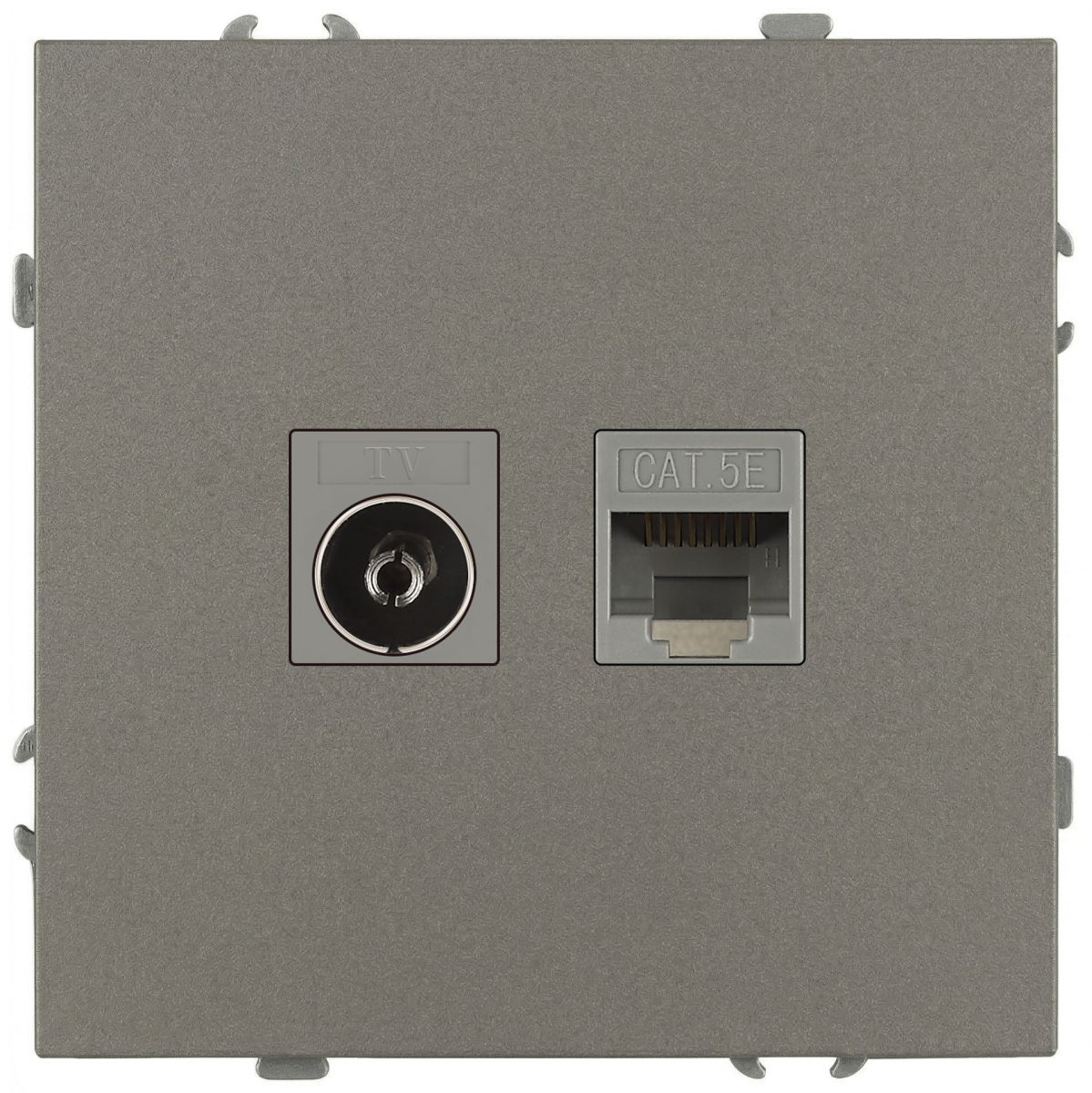 Розетка Эра Galaxy 15-3110-07 комбинированная RJ45+TV IP20 титан Б0070788 в Санкт-Петербурге