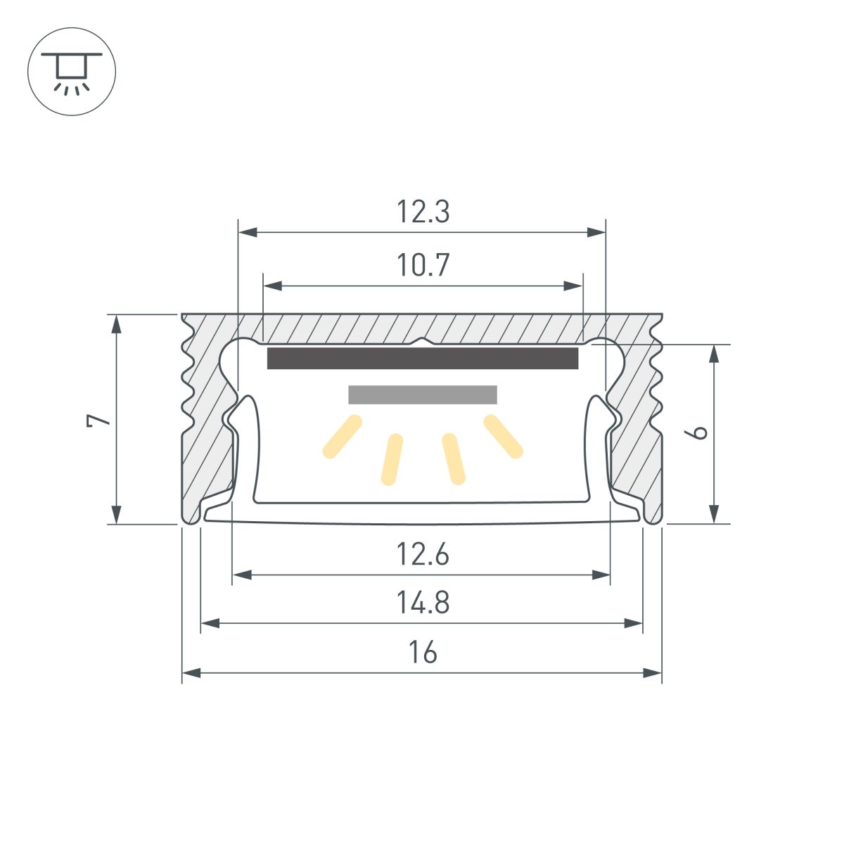 Профиль Arlight SL-SLIM-H7-3000 ANOD (BY) (Алюминий) 061376 в Санкт-Петербурге