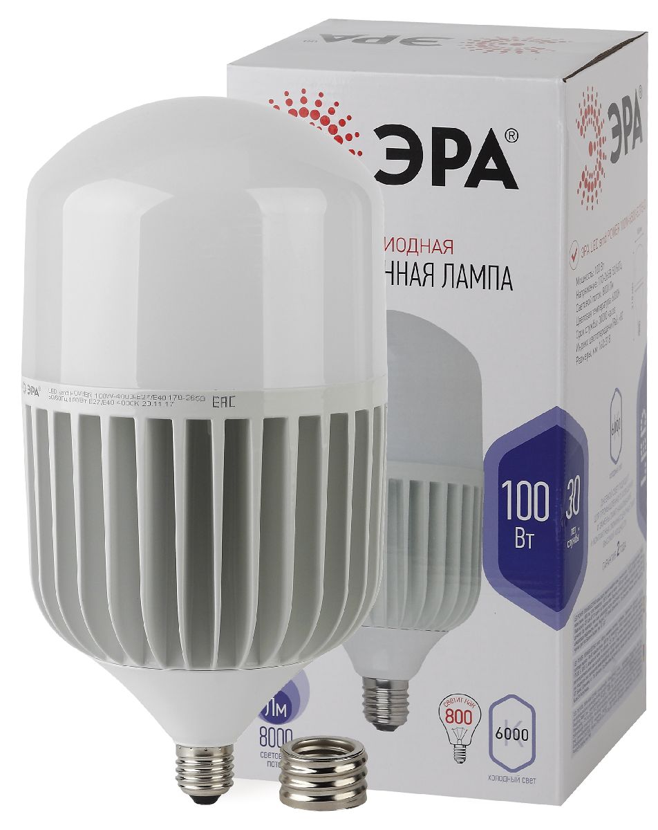 Лампа светодиодная Эра E40 100W 6500K LED POWER T160-100W-6500-E27 / E40 Б0059726 в Санкт-Петербурге