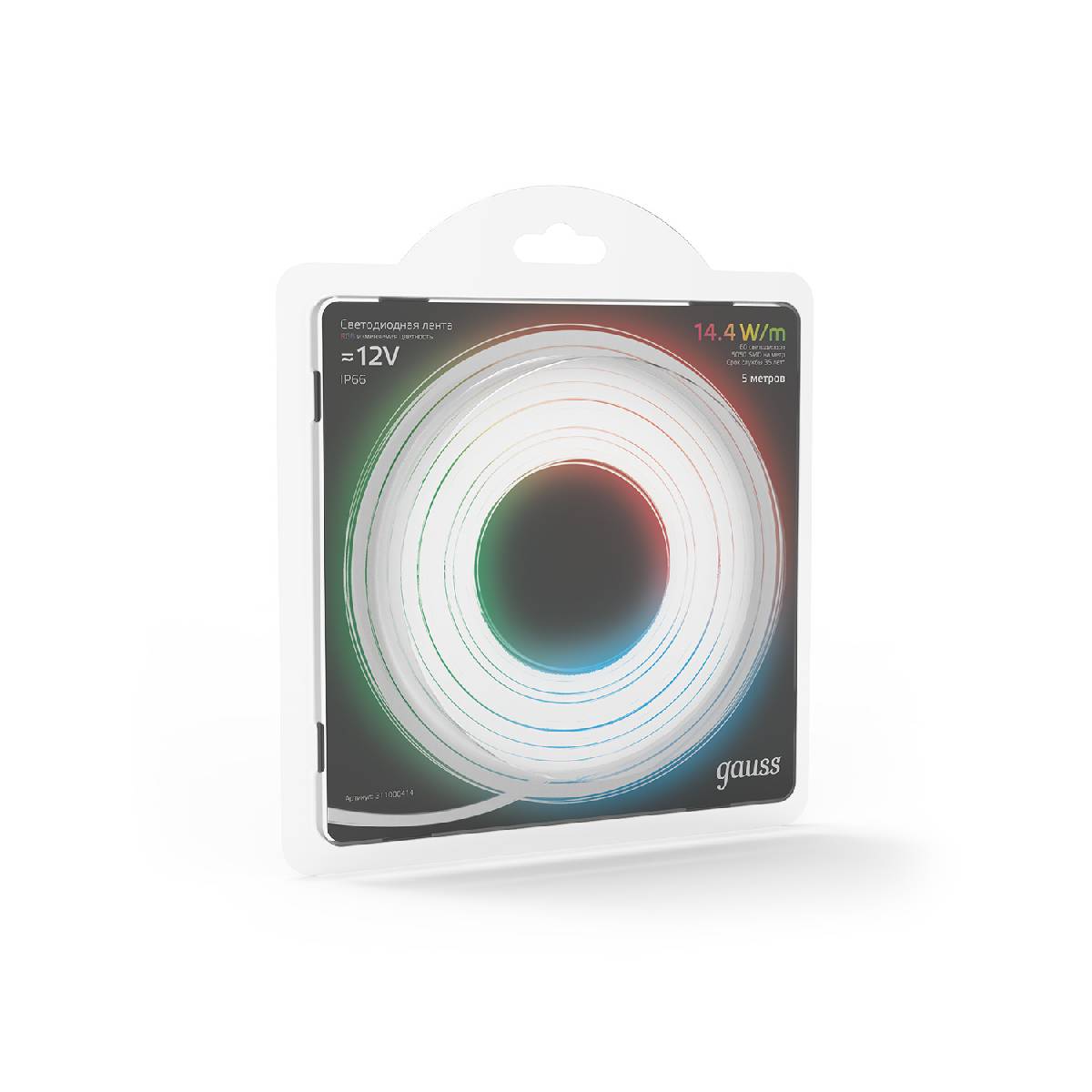 Светодиодная влагозащищенная лента Gauss 14,4W/m 60LED/m 5050SMD RGB 5M 311000414 в #REGION_NAME_DECLINE_PP#