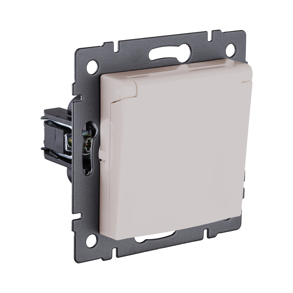 Розетка штепсельная SCHUKO 16A/250 В с крышкой, кашемир матовый Kollinger REA-006CM для Aspekt, Eleganz, Reflex в #REGION_NAME_DECLINE_PP#