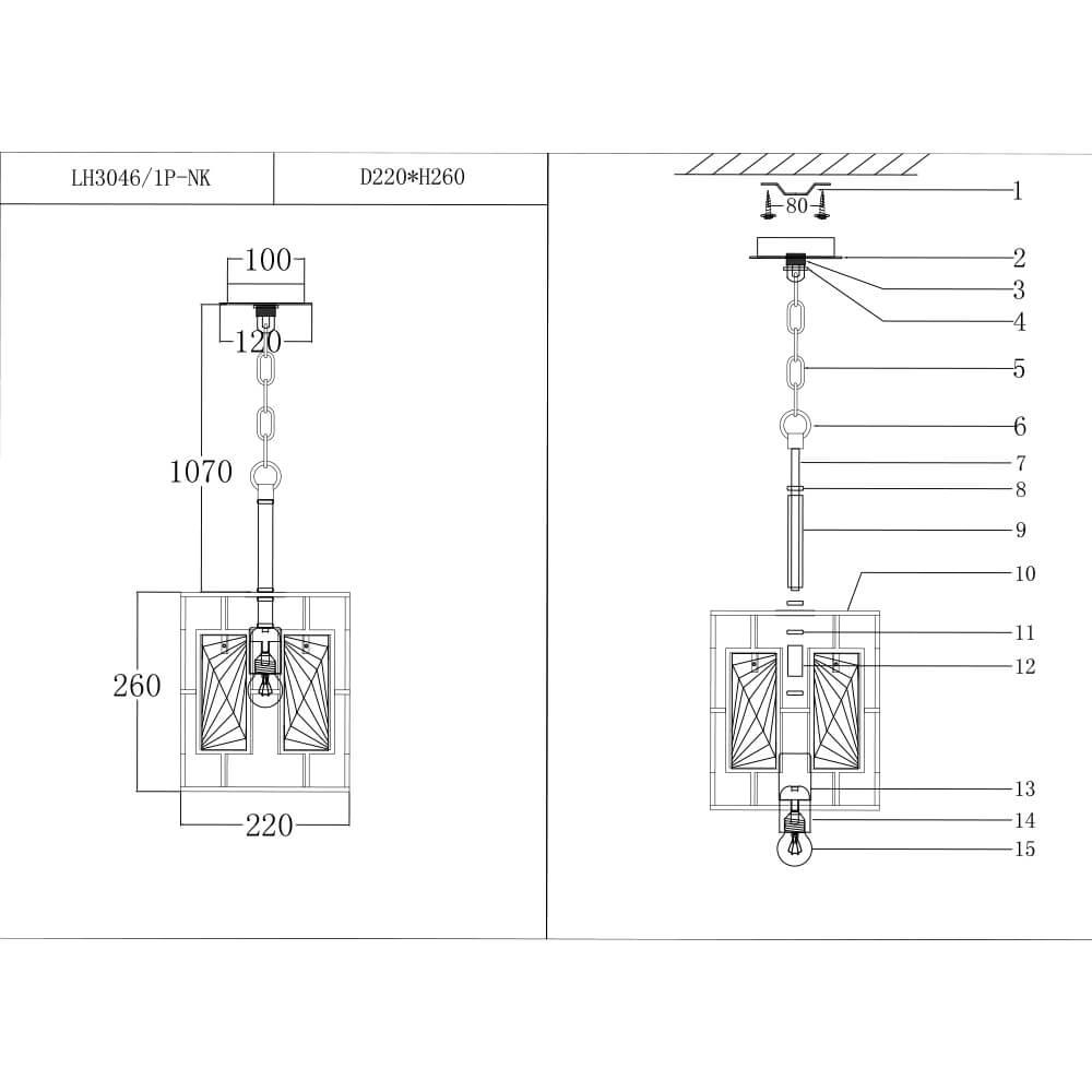 Подвесной светильник Lumien Hall Barumini LH3046/1P-NK в Санкт-Петербурге