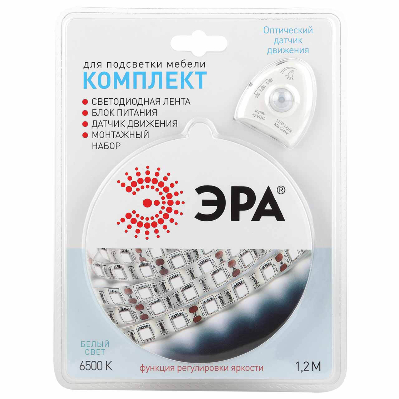 Светодиодная лента ЭРА 4,8W/m 30LED/m 2835SMD холодный белый 1,2M 2835move-4,8-30-12-6500-1,2m Б0043071 в Санкт-Петербурге