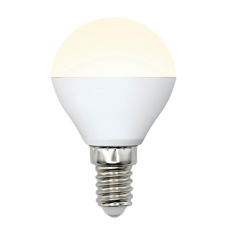 Лампа светодиодная (UL-00002375) Uniel E14 6W 3000K матовая LED-G45-6W/WW/E14/FR/MB PLM11WH в #REGION_NAME_DECLINE_PP#