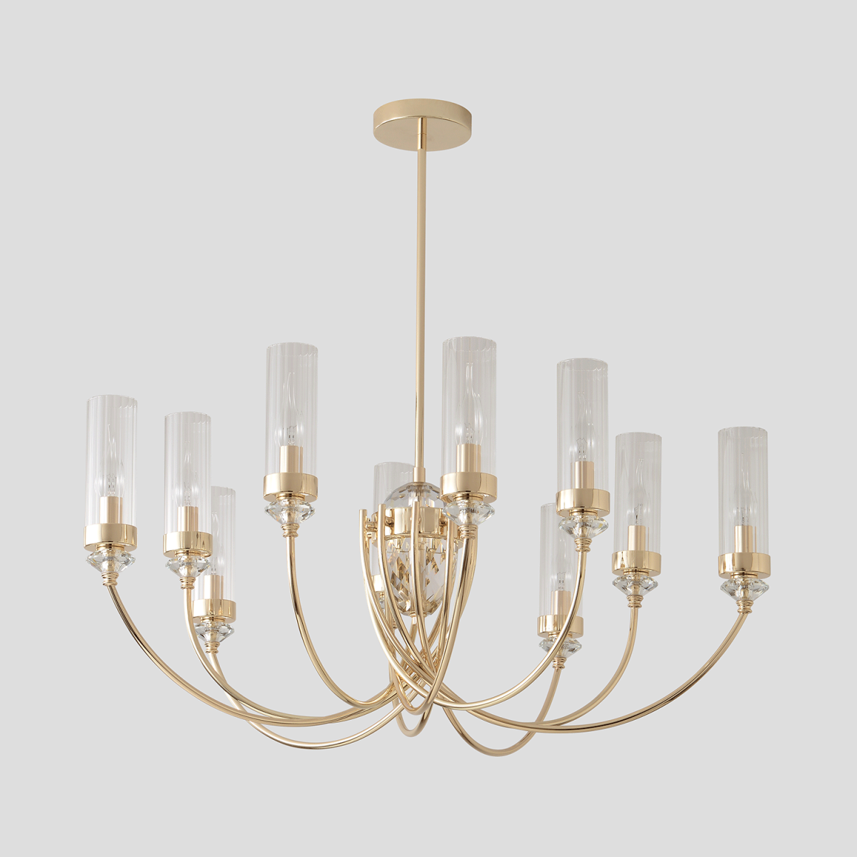 Люстра на штанге Crystal Lux SECRET SP10 GOLD в Санкт-Петербурге