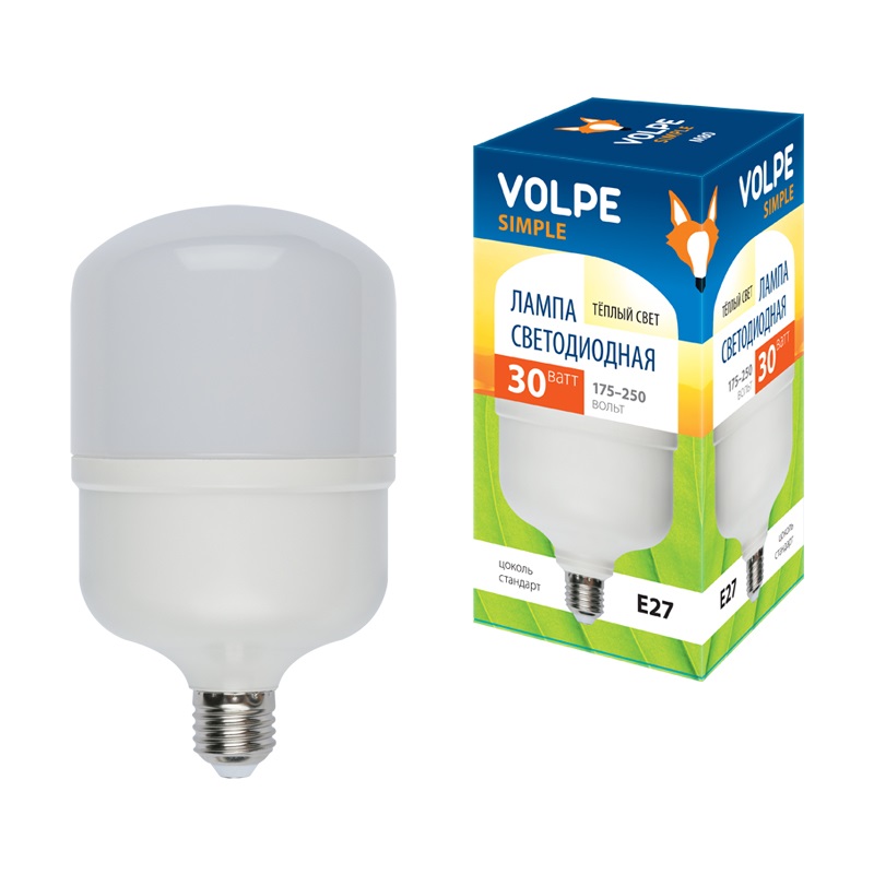 Лампа LED сверхмощная (10810) Volpe E27 30W (260W) 3000K M80 LED-M80-30W/WW/E27/FR/S в #REGION_NAME_DECLINE_PP#