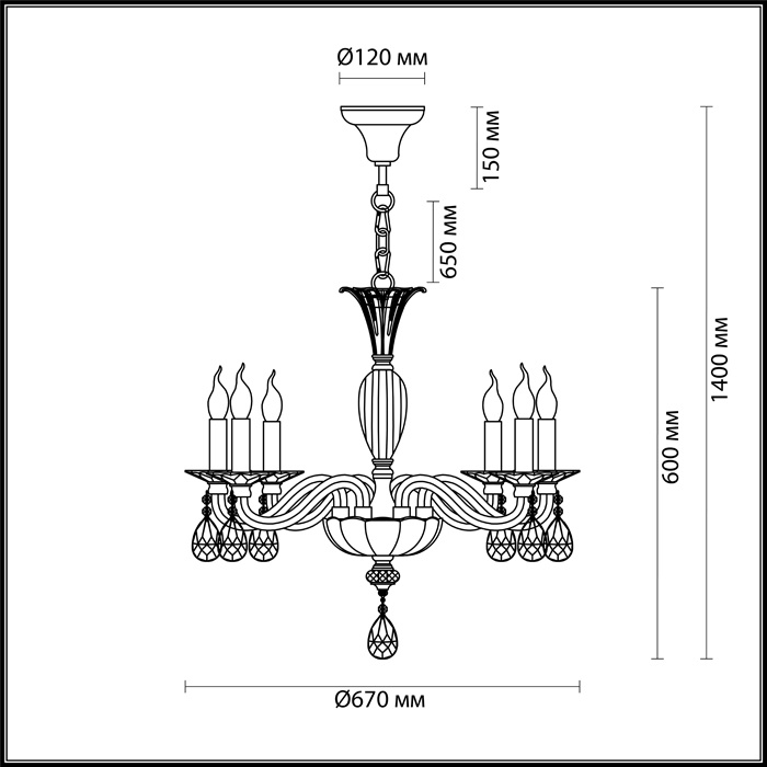 Подвесная люстра Odeon Light Elefi 4600/6 в Санкт-Петербурге