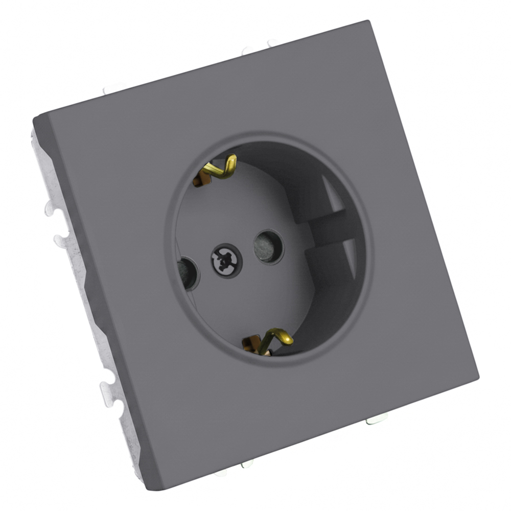 Розетка 1-местная с з/ш с/з (механизм) СЗК Stekker Эмили 250В 16А RST16-5110-10ZK платиново-серый soft touch 50243 в Санкт-Петербурге