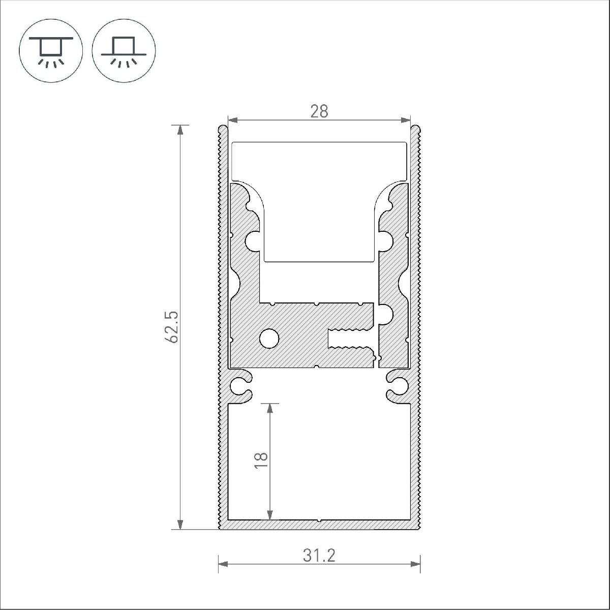 Профиль-держатель Arlight ARH-FLOOR27-H28-2000 039471 в Санкт-Петербурге