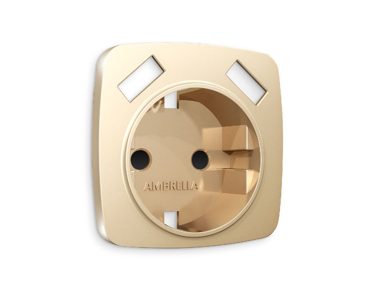 Лицевая панель для розетки с/з со шторками 2USB A+A Ambrella Volt Omega OP6090 в Санкт-Петербурге