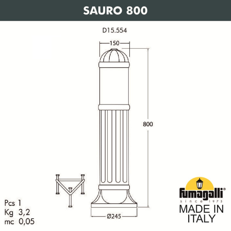 Садовый светильник Fumagalli Sauro D15.554.000.AXF1R.FRA в Санкт-Петербурге