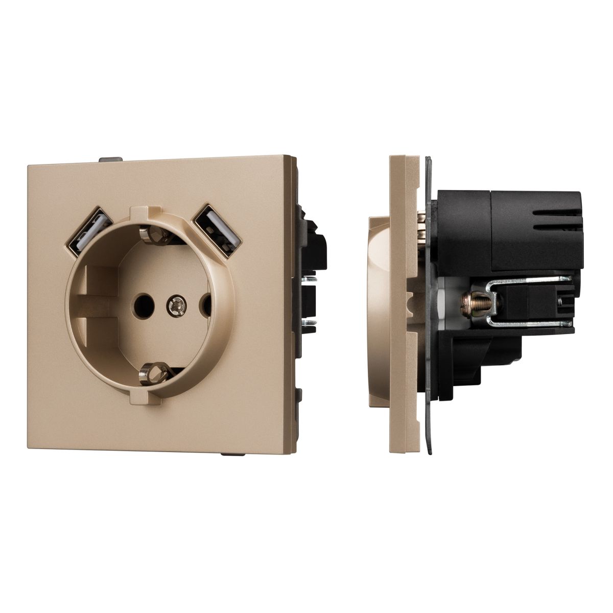 Механизм розетки с USB зарядкой Arlight SCT-TENDO-MUAA-PL-GD (230V, 16A) 054085 в Санкт-Петербурге