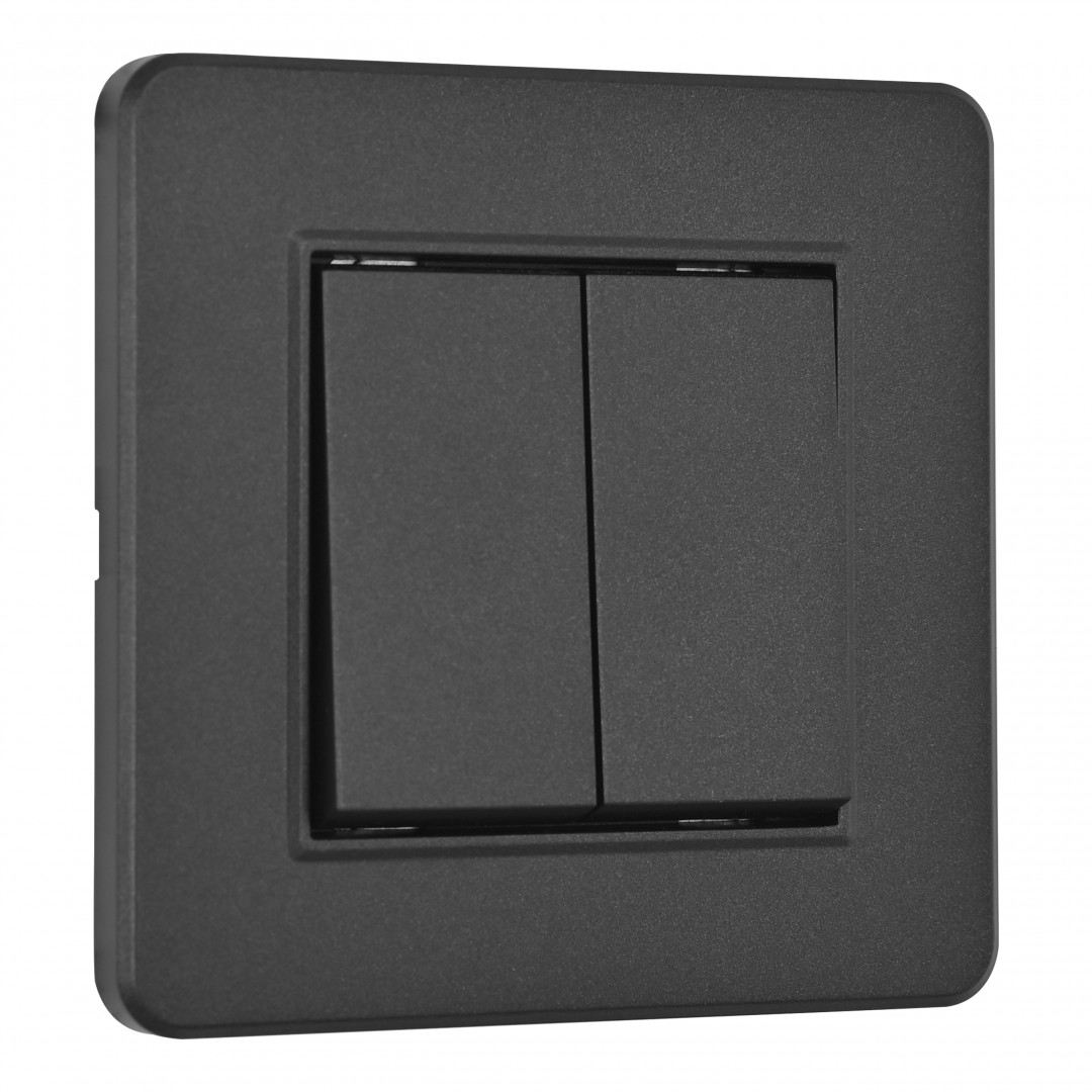 Выключатель двухклавишный Arte Milano SET16-1-30-2 black в Санкт-Петербурге