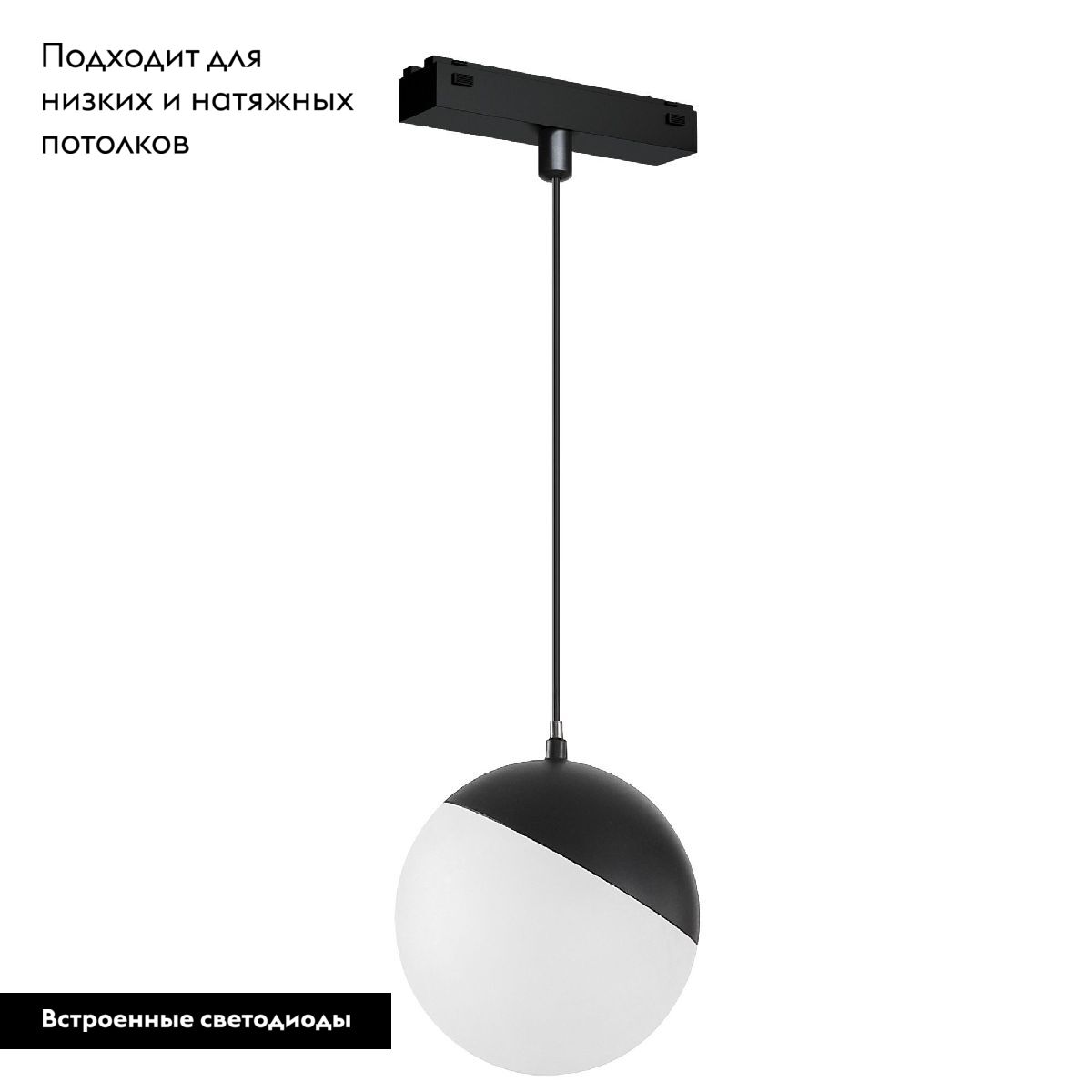 Трековый магнитный светильник Arlight MAG-VIBE-EMISFERO-HANG-R100-6W Warm3000 (BK, 130 deg, 48V) 044452 в Санкт-Петербурге