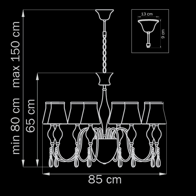 Подвесная люстра Lightstar Escica 806080 в Санкт-Петербурге