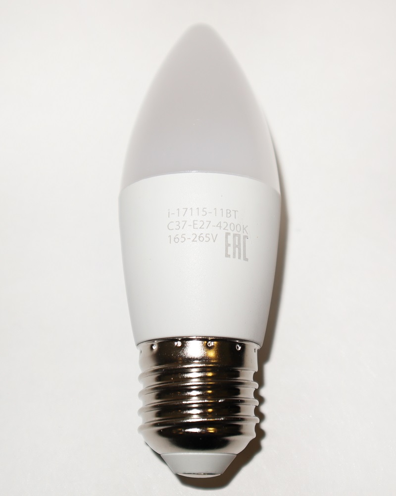 Лампа светодиодная i-Watt E27 11W 4200К свеча матовая i-17115 в #REGION_NAME_DECLINE_PP#
