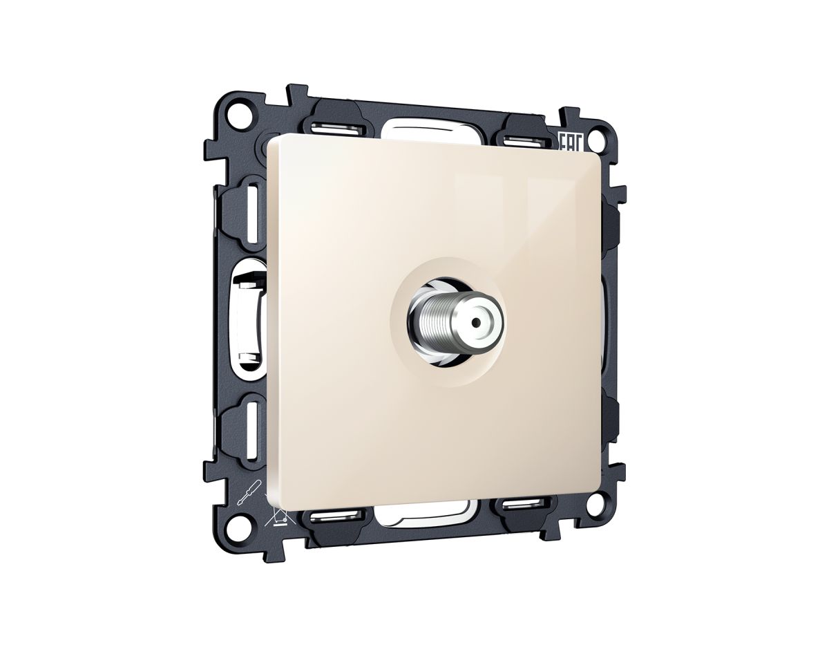 Комплект механизма TV розетки SAT 5-2400MHz 3.5dB Alfa Бежевый глянец Quant Ambrella Volt MA313050 (AP3130, VM215) в #REGION_NAME_DECLINE_PP#