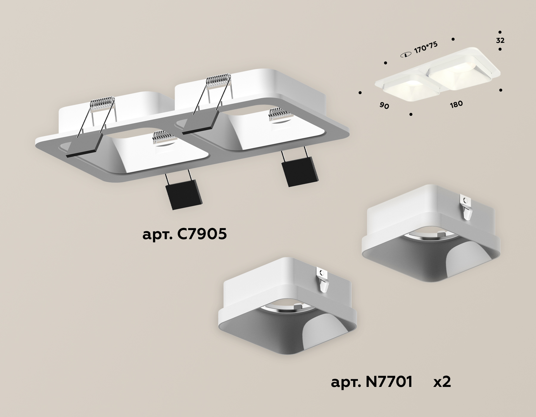 Встраиваемый светильник Ambrella Light Techno XC7905001 (C7905, N7701) в Санкт-Петербурге