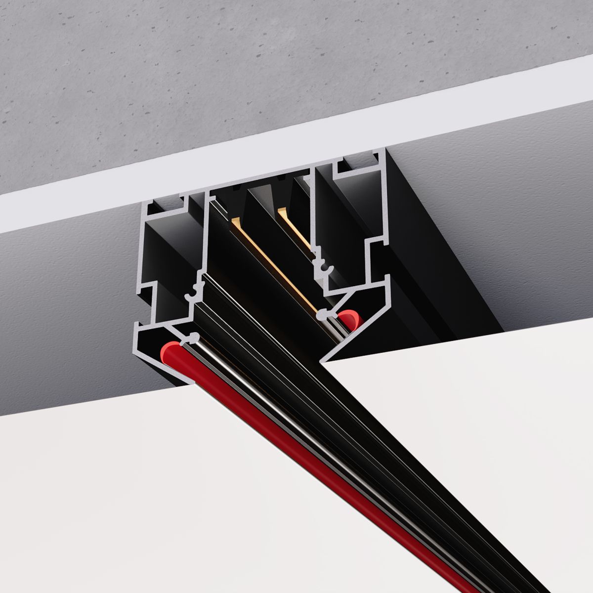 Шинопровод однофазный под натяжной потолок ST Luce Skyline 220 (Заглушки 2+2 в ком) ST046.419.02 в Санкт-Петербурге