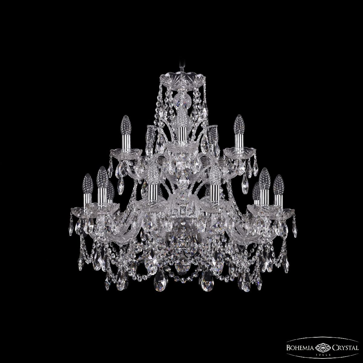 Подвесная люстра Bohemia Ivele Crystal 1411/10+5/240/2d Ni в Санкт-Петербурге