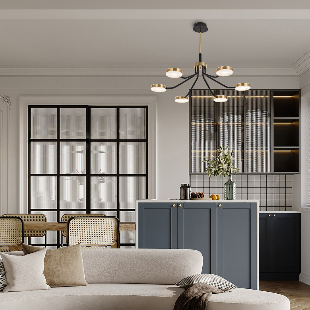 Люстра на штанге Arte Milano Ferrara 276079/6 BK/GD в #REGION_NAME_DECLINE_PP#