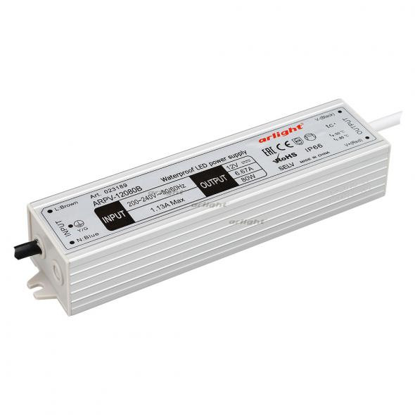 Блок питания Arlight ARPV-12080-B (12V, 6.7A, 80W) 023189 в Санкт-Петербурге