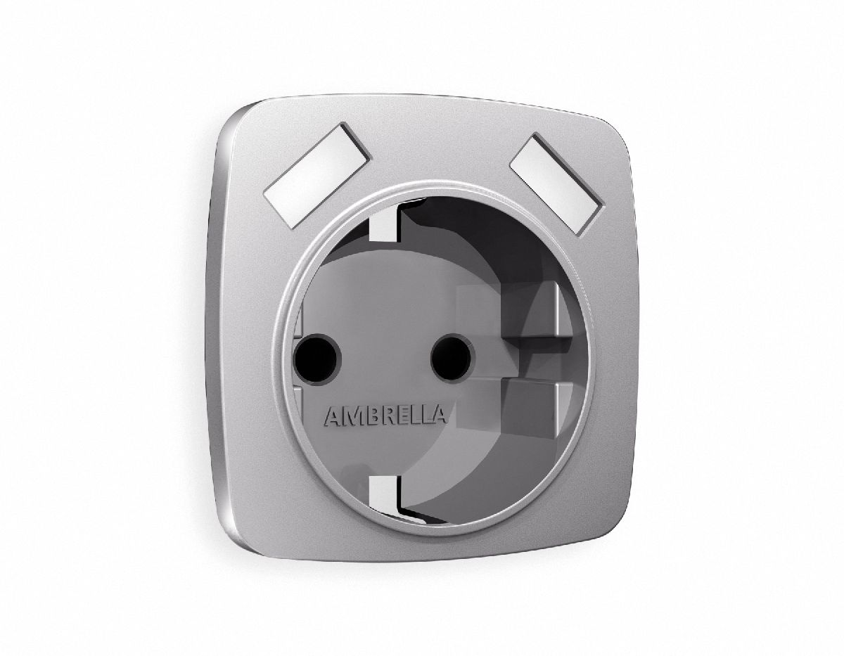 Лицевая панель для розетки с/з со шторками 2USB A+A Ambrella Volt Omega OP5090 в Санкт-Петербурге