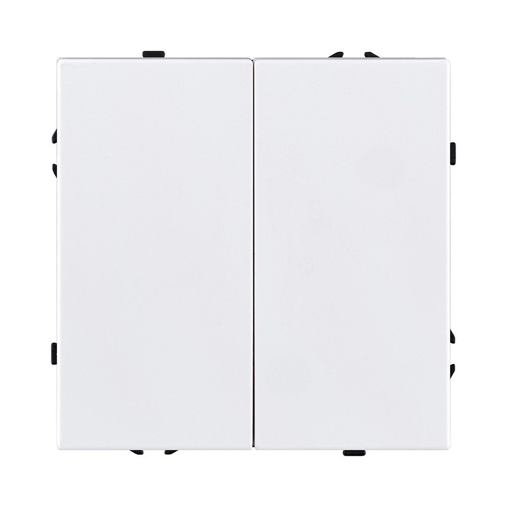 Выключатель 2-клавишный 10А/250В, белый матовый Kollinger Eclipse EC-004WH в #REGION_NAME_DECLINE_PP#