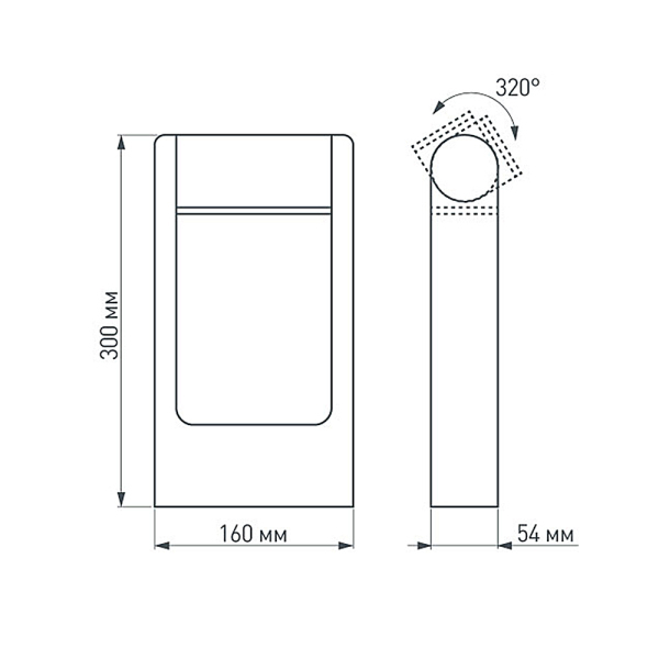 Уличный светодиодный светильник Arlight LGD-Path-Frame-Rotary-H300G-6W Warm3000 020397(1) в Санкт-Петербурге