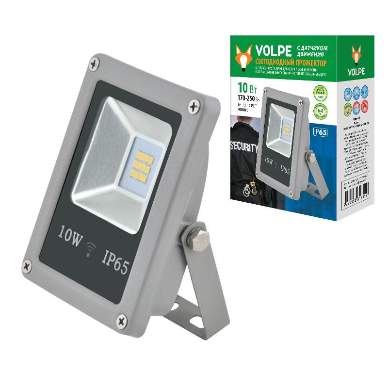 Прожектор светодиодный (UL-00001942) Volpe 10W ULF-Q510 10W/NW Sensor IP65 170-250B Silver в Санкт-Петербурге