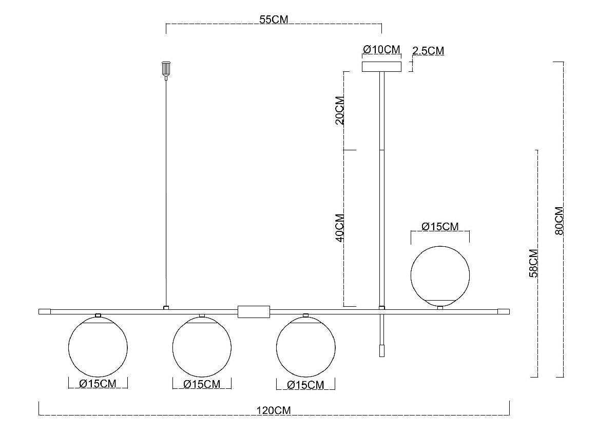 Люстра на штанге Arte Lamp Arkab A2225SP-4BK в Санкт-Петербурге