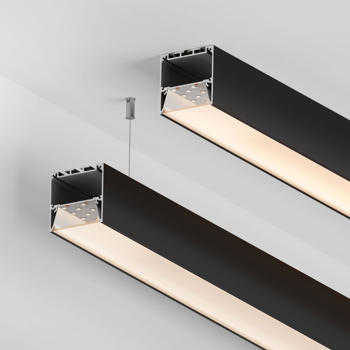 Профиль Arlight SL-LINE-5050-2000 BLACK с рефлектором (Алюминий) 064466 в Санкт-Петербурге