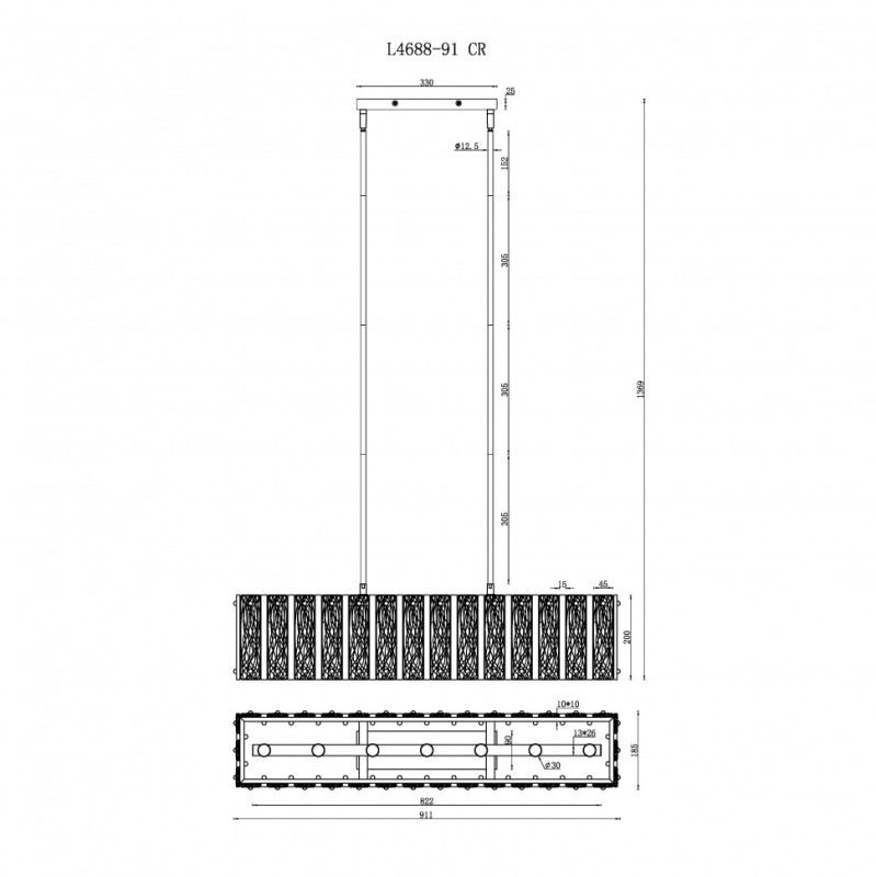 Подвесная люстра iLamp Panorama L4688-91 CR в Санкт-Петербурге