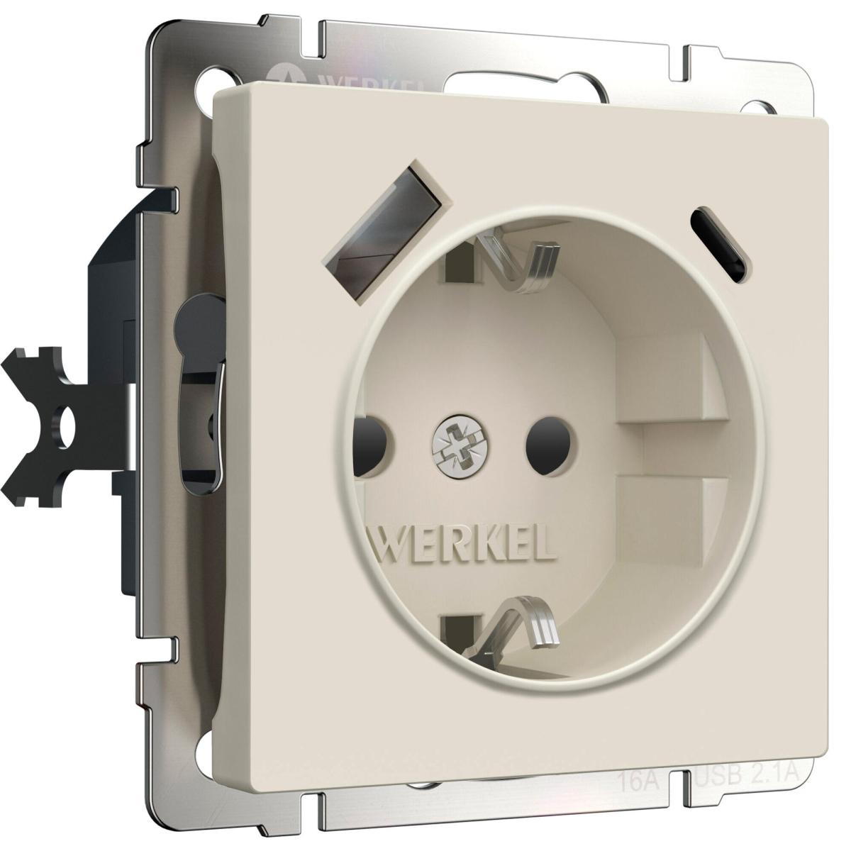 Розетка с/з со шторками и USB тип A+C Werkel W1171762 4690389213274 a069611 в Санкт-Петербурге