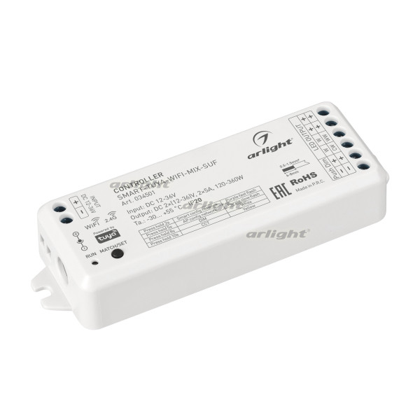Контроллер Arlight SMART-TUYA-WIFI-MIX-SUF 12-36V 2x5A 2.4G 034501 в #REGION_NAME_DECLINE_PP#