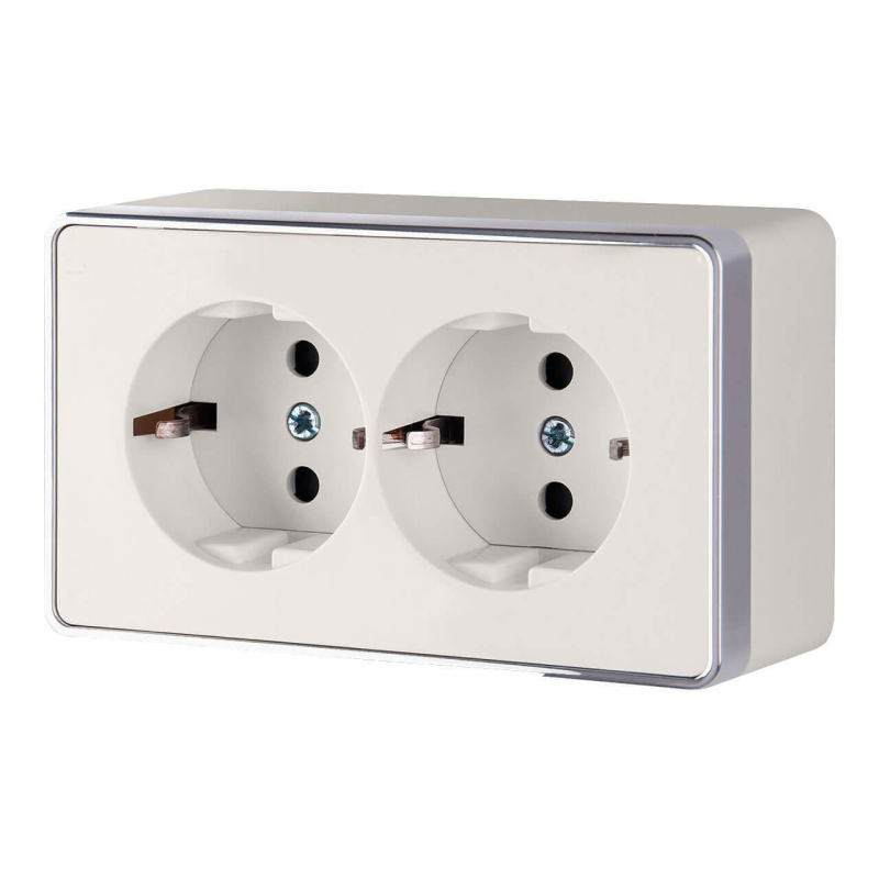 Розетка Werkel двойная с заземлением Gallant слоновая кость WL15-02-03 4690389102233 в Санкт-Петербурге