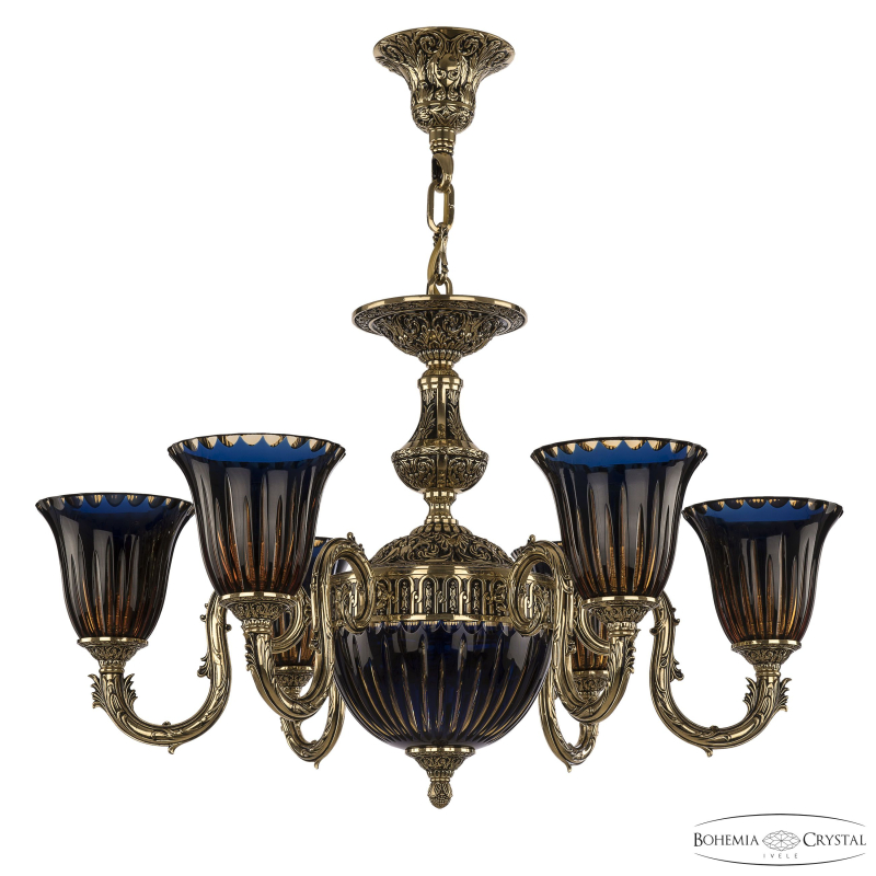 Подвесная люстра Bohemia Ivele Crystal Florence 71203P/6/175 GB P2 U Amber-Blue/H-1K в Санкт-Петербурге