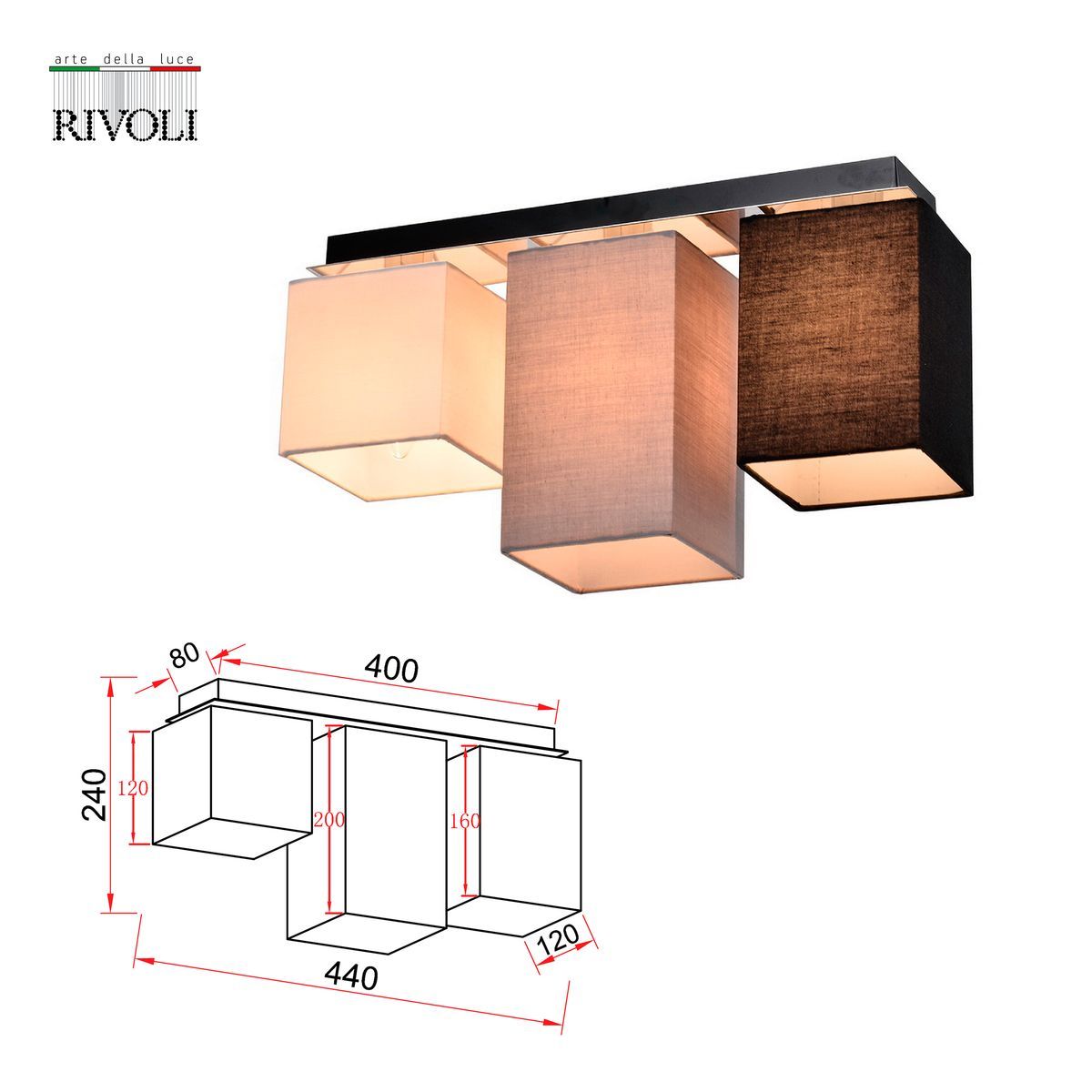 Потолочный светильник Rivoli Inclementia 3120-303 Б0054992 в Санкт-Петербурге