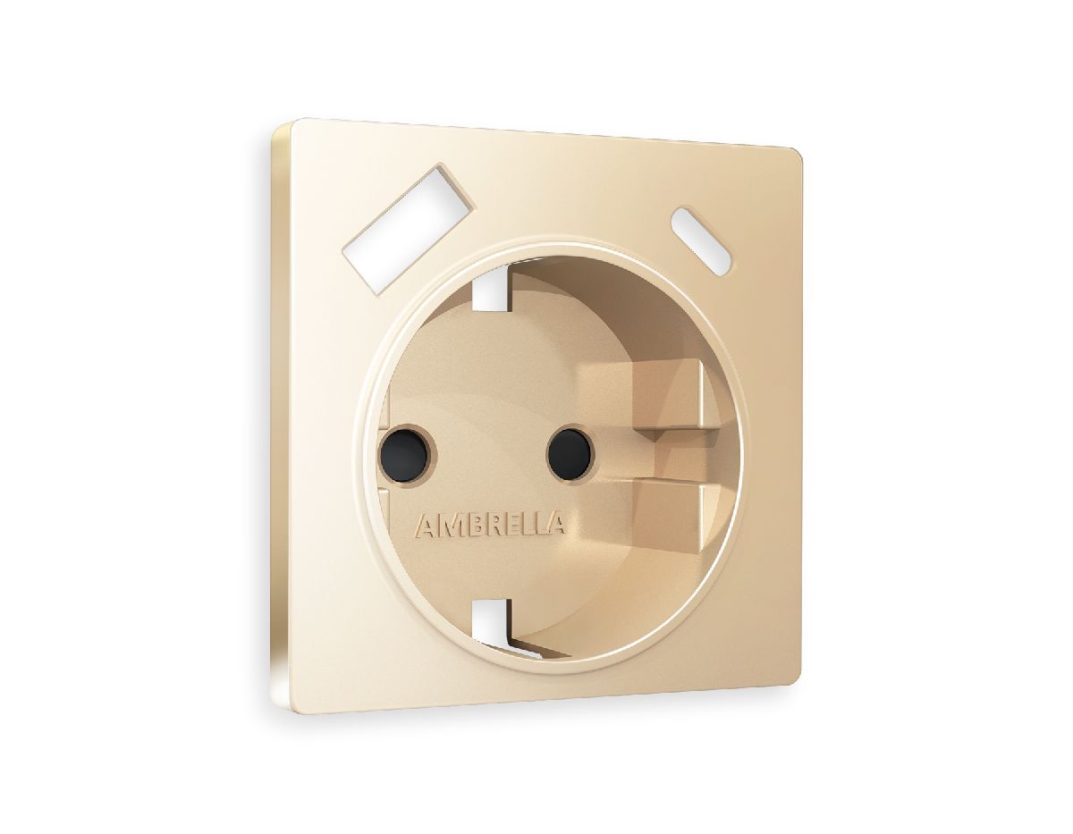 Лицевая панель для розетки с/з со шторками 2USB A+C Ambrella Volt Alfa AP6100 в Санкт-Петербурге