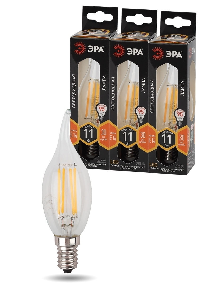 Лампа светодиодная Эра E14 11W 2700K F-LED BXS-11W-827-E14 Б0047001 в Санкт-Петербурге