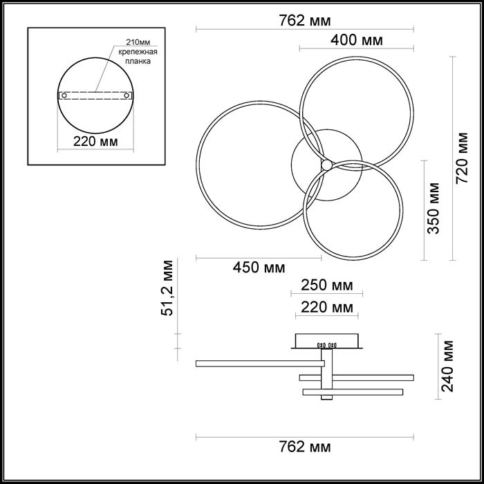 Потолочный светодиодный светильник Odeon Light Ringgi 3970/76L в Санкт-Петербурге