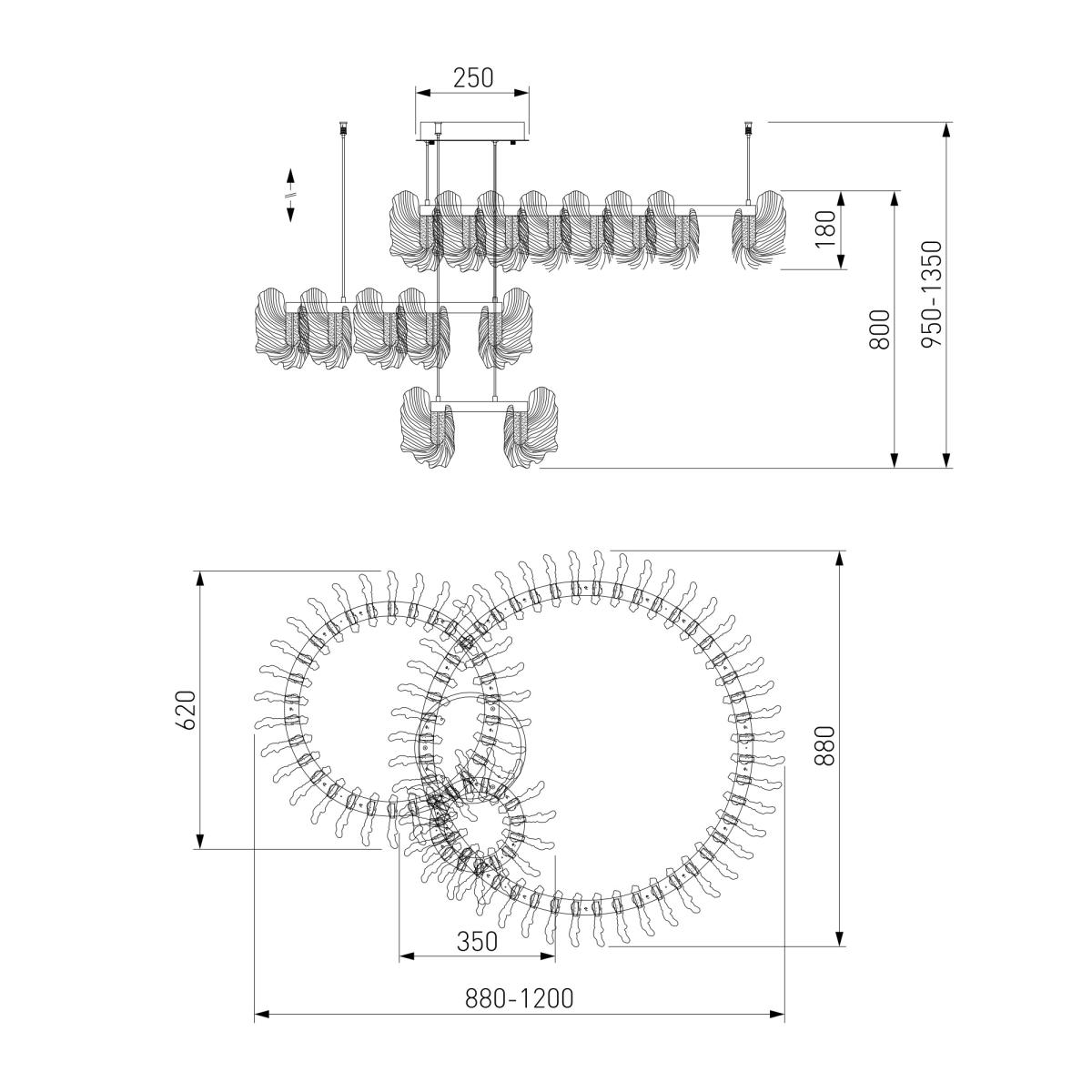 Подвесная люстра Bogates Farfalla 90374/3 a065739 в Санкт-Петербурге