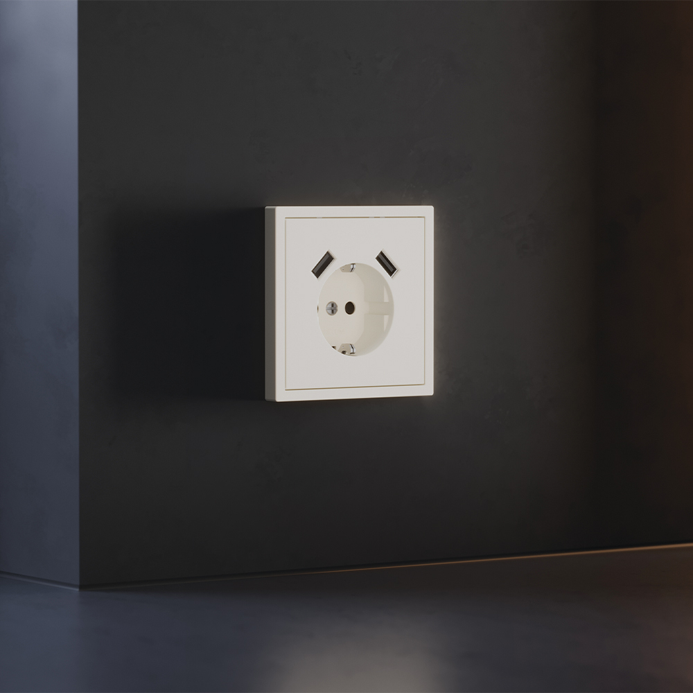 Накладка для розетки с заземлением и защитными шторками, с USB A+A Voltum S70 (хлопок) VLS000913 в #REGION_NAME_DECLINE_PP#