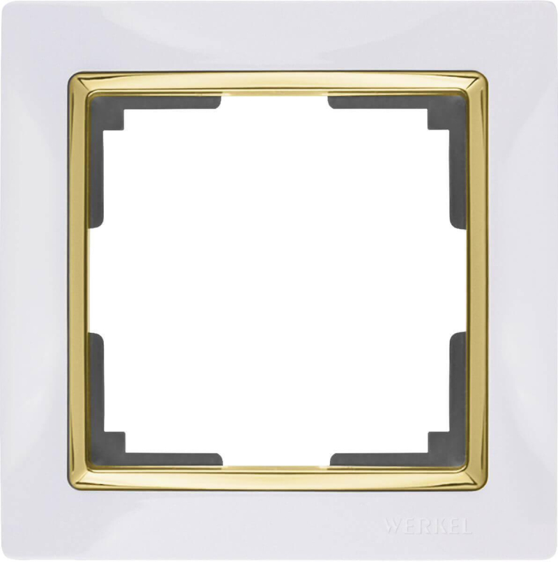 Рамка Werkel Snabb на 1 пост белый/золото WL03-Frame-01-white/GD 4690389083877 в Санкт-Петербурге