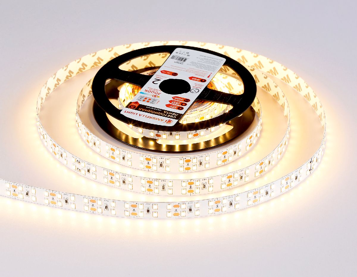 Светодиодная лента двухрядная Ambrella Light LED Strip 24В 2835 20Вт/м 3000K 5м IP20 GS3601 в Санкт-Петербурге