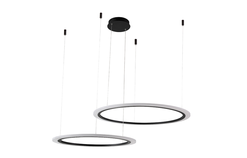 Подвесной светодиодный светильник Crystal Lux MANZANA SP53W LED D600+800 BLACK в Санкт-Петербурге