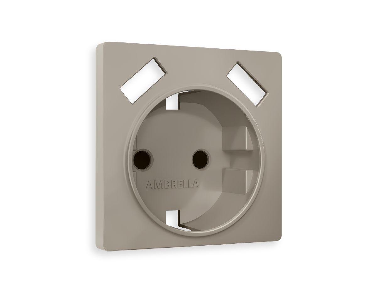 Лицевая панель для розетки с/з со шторками 2USB A+A Ambrella Volt Alfa AP3690 в Санкт-Петербурге