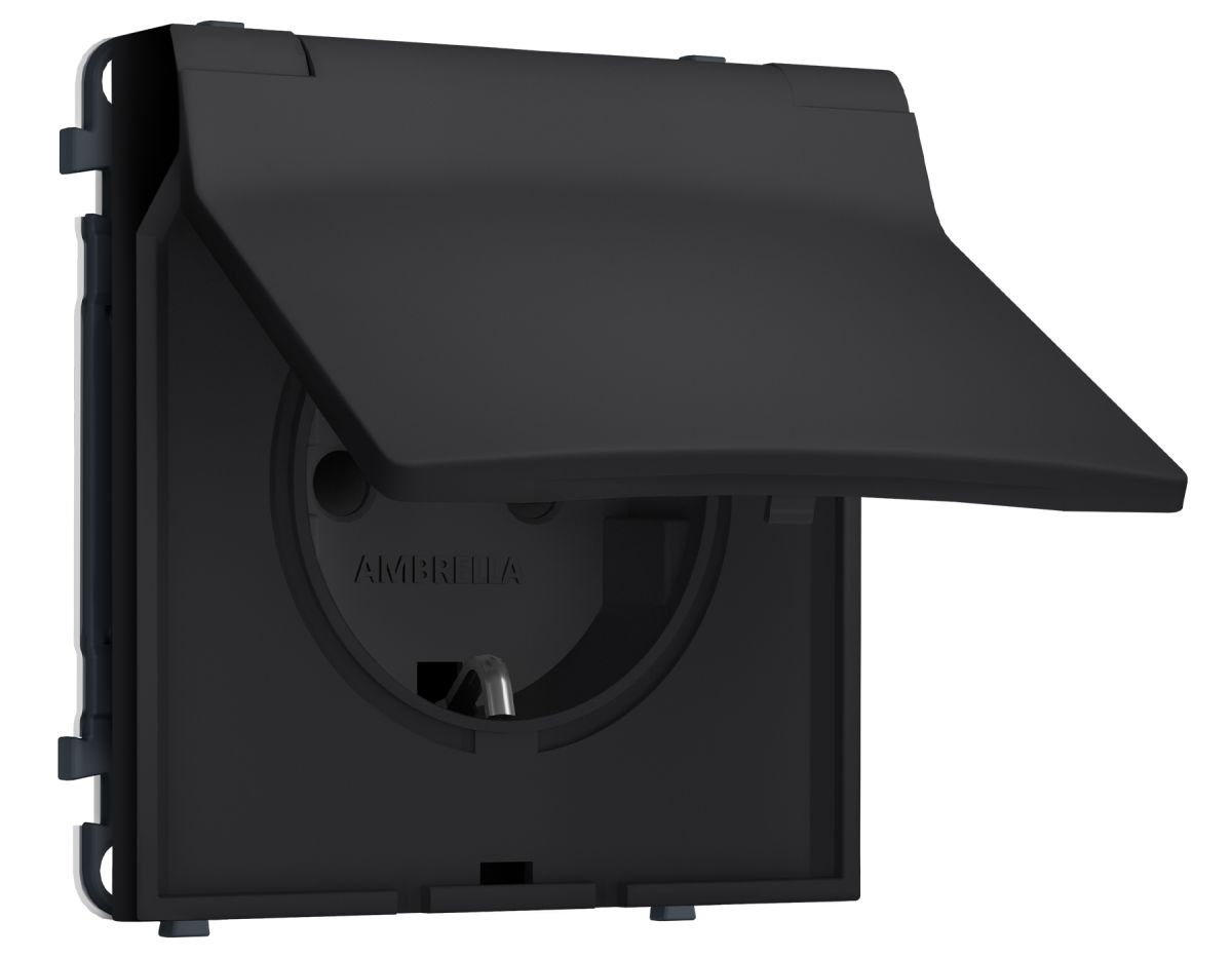 Комплект механизма электрической розетки SIGMA Черный Мягкое касание 50Hz 2P+E с/з с/ш и крышкой IP44 16A-250V QUANT PRO Ambrella Volt MS988010 (SP9880, PR141) в Санкт-Петербурге