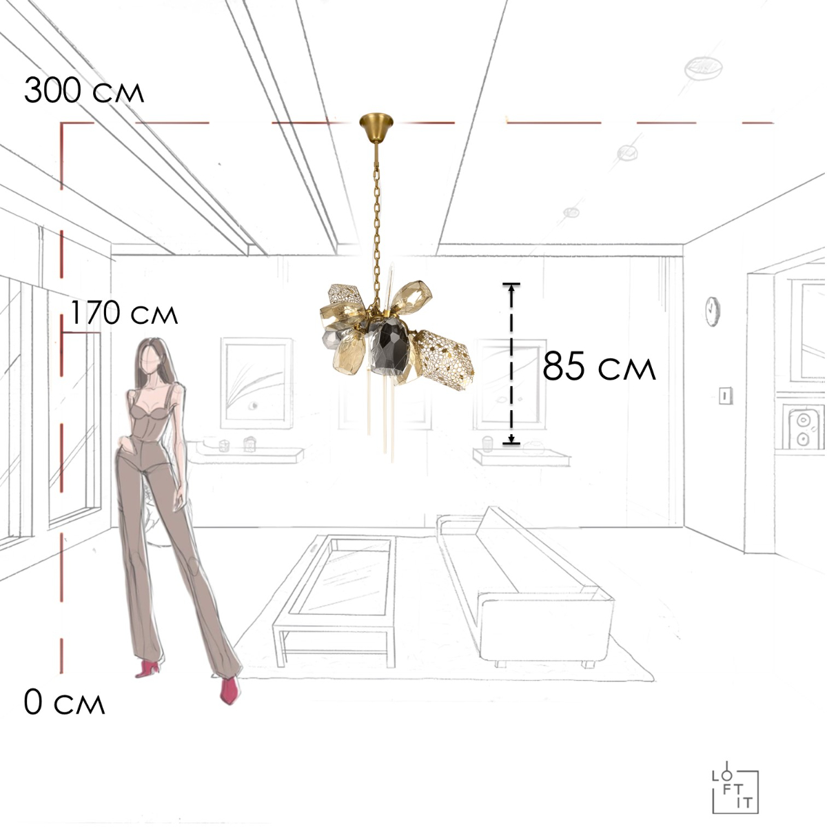 Подвесная люстра Loft IT Britannica 10401/600S в Санкт-Петербурге